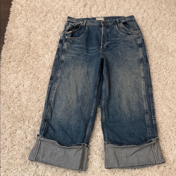 We The Free Denim - We The Free Boyfriend Wide-Leg Jeans - Blue Wash